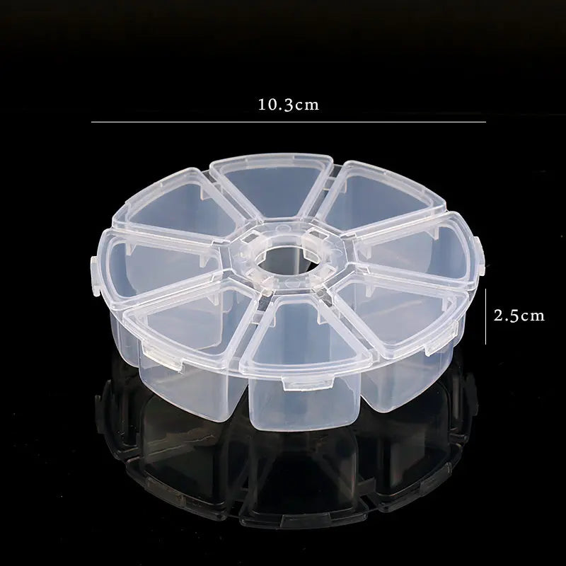 6-Slot / 8-Slot Round Compartment Plastic Storage Box