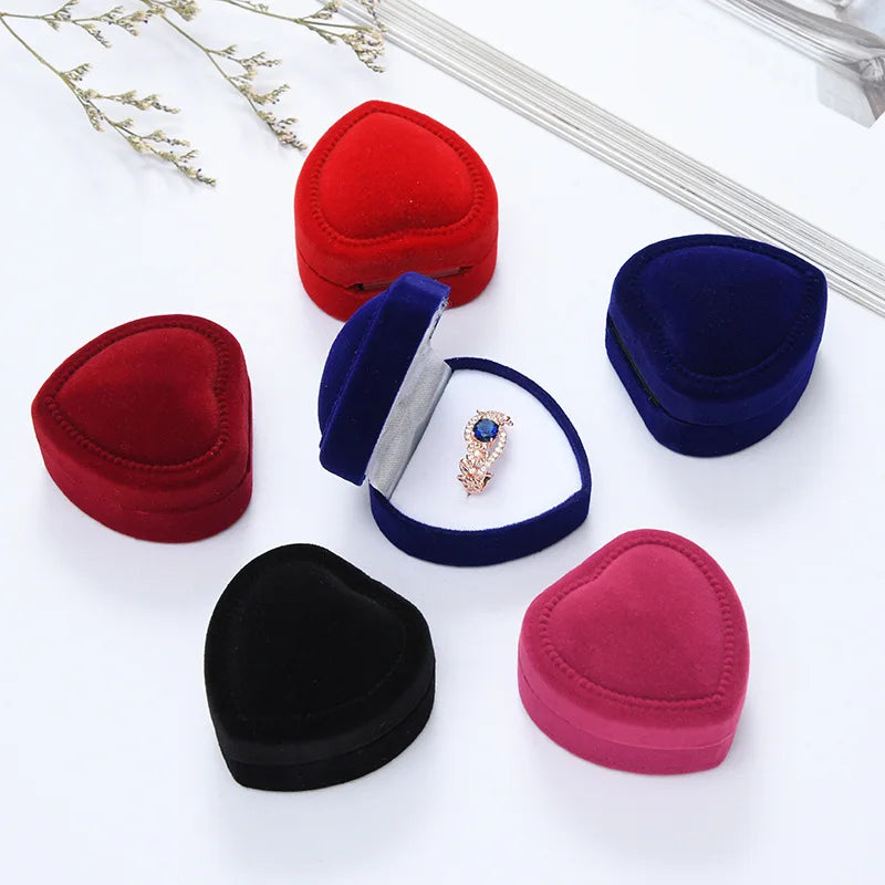 Corduroy Heart-Shaped Jewelry Box