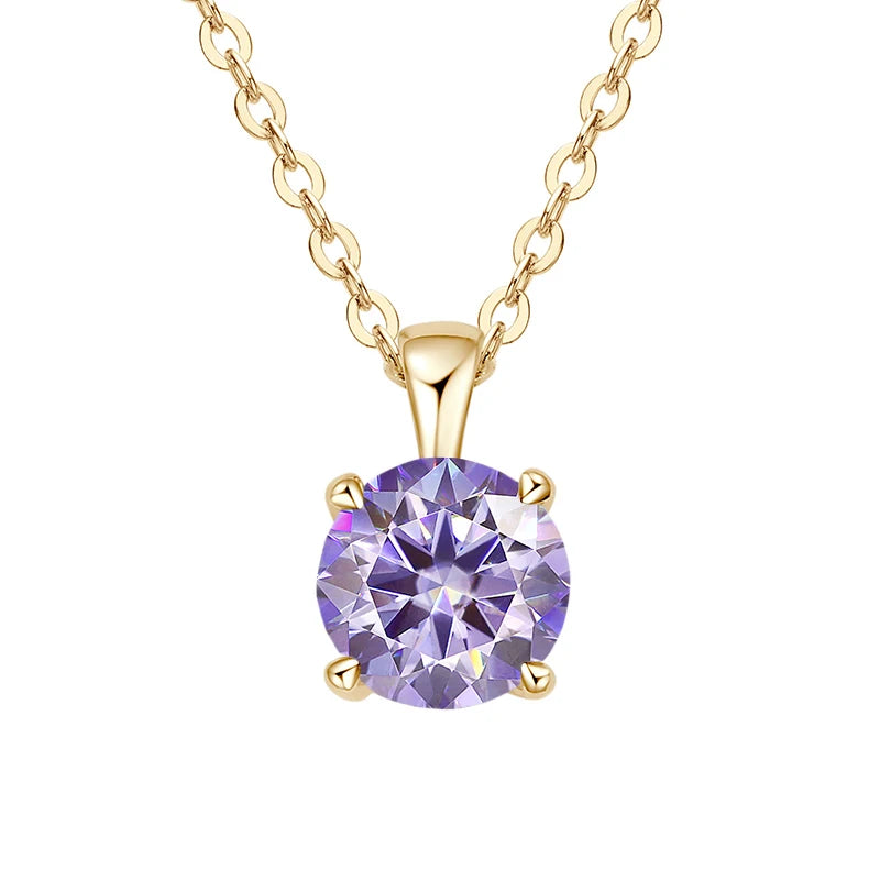 Classic Four-Prong 1ct Moissanite Pendant Necklace