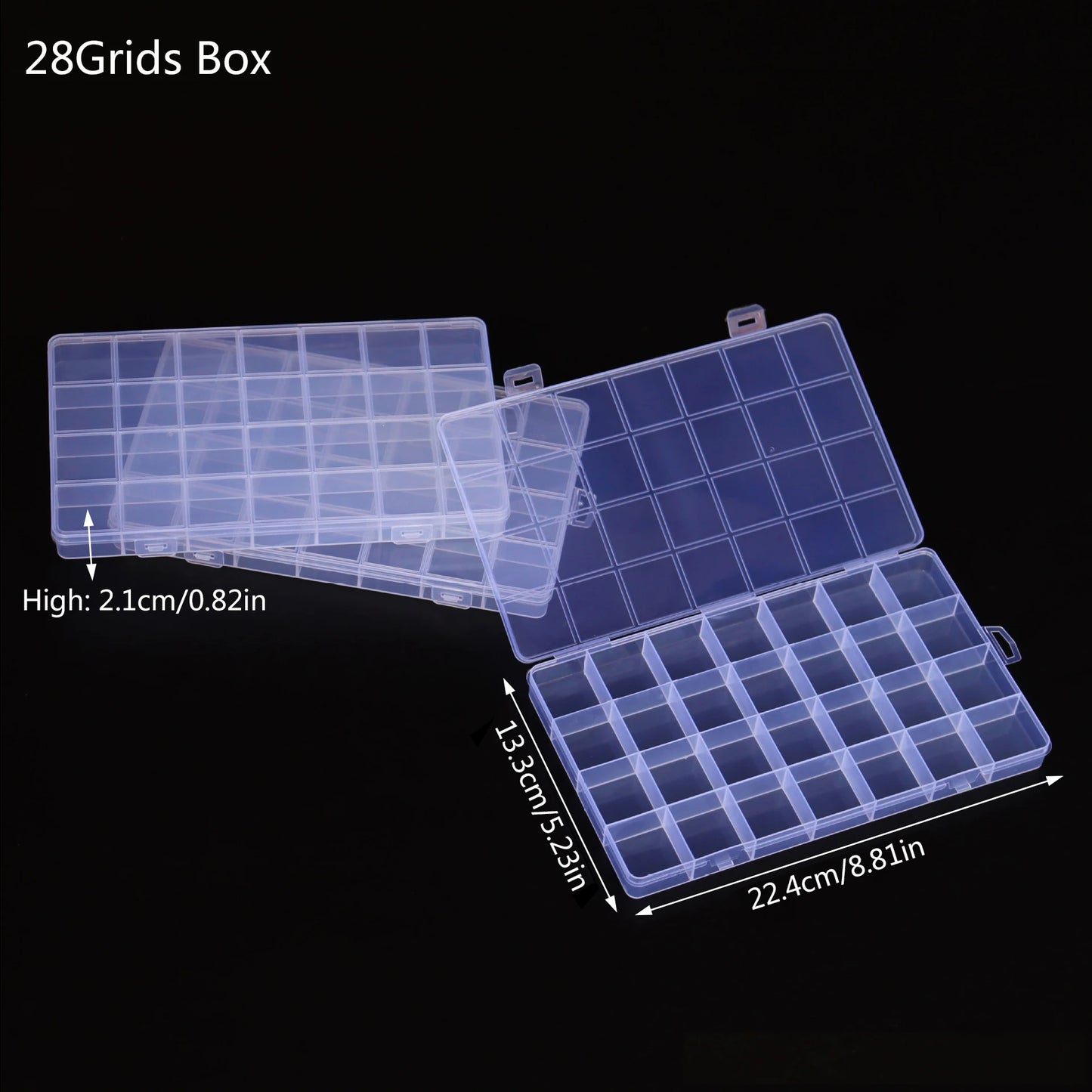 15/24/28 Grids Transparent Plastic Organizer Box