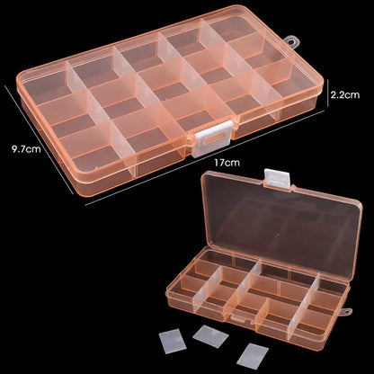 10-Grid / 15-Grid Plastic Organizer Storage Box