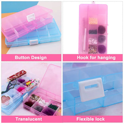 10-Grid / 15-Grid Plastic Organizer Storage Box