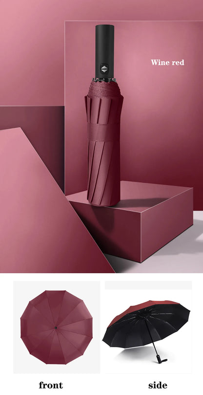 Luxury 12-Bone Automatic Folding Umbrella