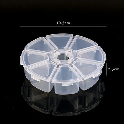 6-Slot / 8-Slot Round Compartment Plastic Storage Box
