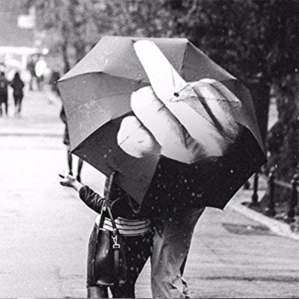 Middle Finger Windproof Automatic Umbrella