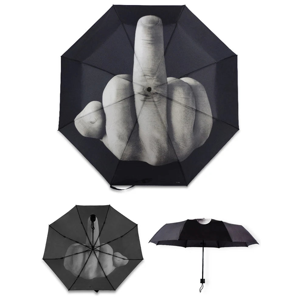 Middle Finger Windproof Automatic Umbrella