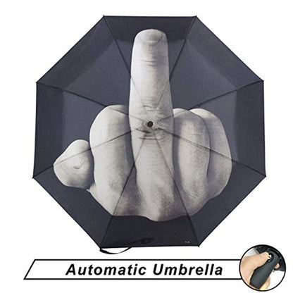 Middle Finger Windproof Automatic Umbrella