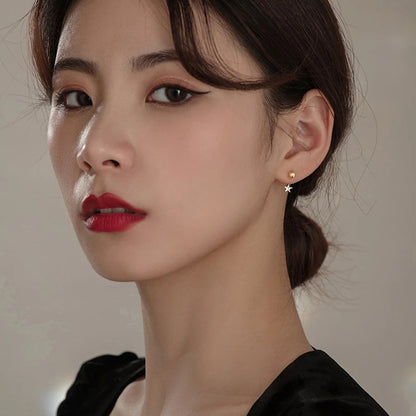 Silver Star Flash Crystal Earrings