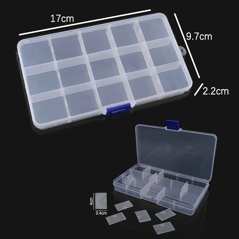 10-Grid / 15-Grid Plastic Organizer Storage Box