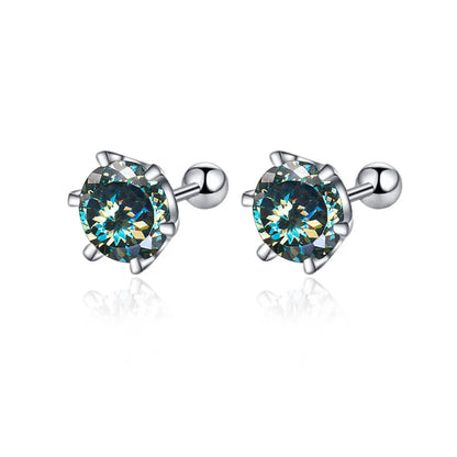 0.5–2ct Moissanite Screw Back Stud Earrings