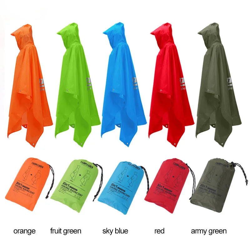3-in-1 Long Hooded Raincoat