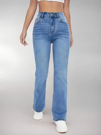 Women’s Slimming High-Waist Washed Jeans