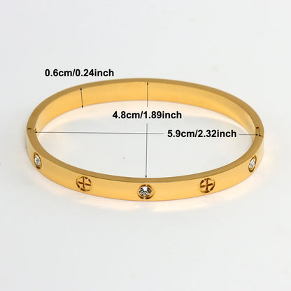 3Pcs/Set Stainless Steel Clover, Flower & Cross Nail Bracelets