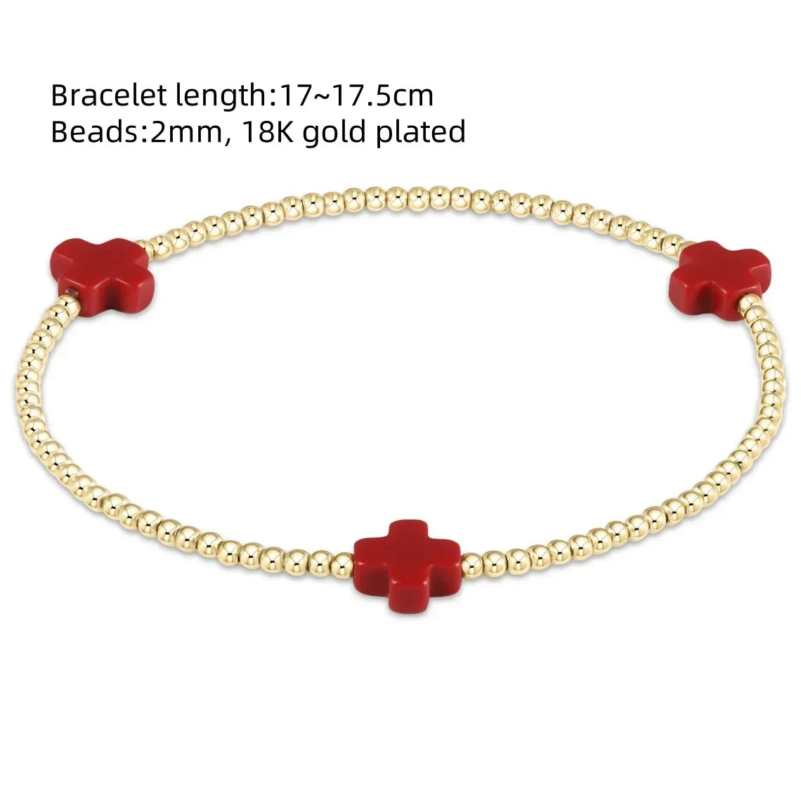18K Gold Plated Cross Charm Bracelet