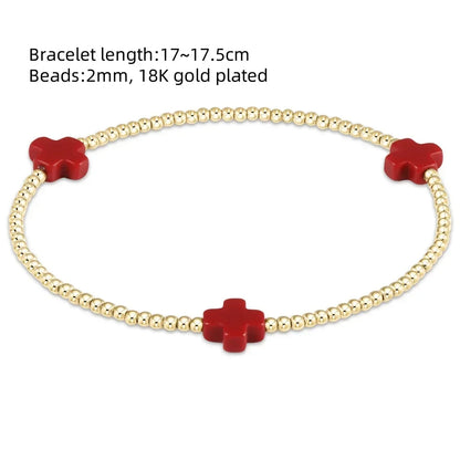 18K Gold Plated Cross Charm Bracelet