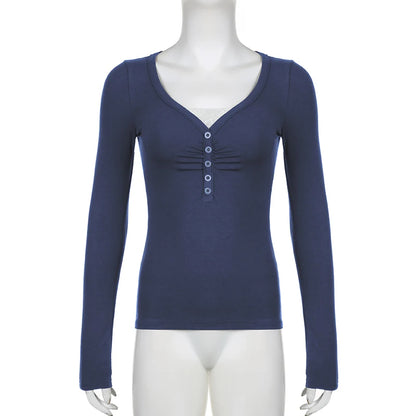 Patchwork Button Crop Top