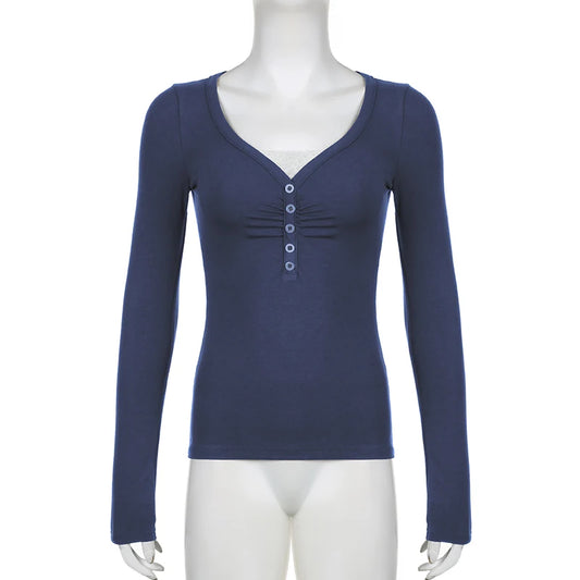 Patchwork Button Crop Top