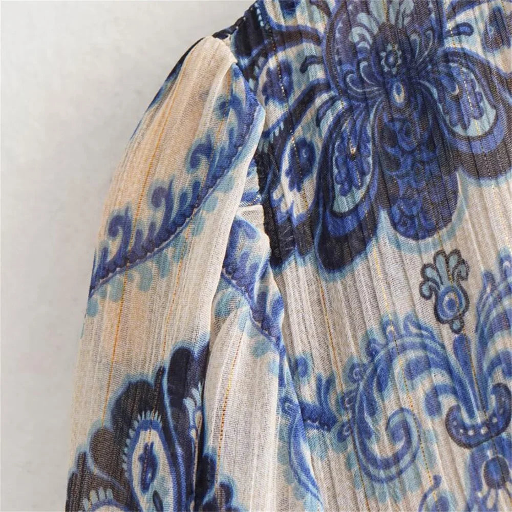 Spring/Summer Metallic Print Dress