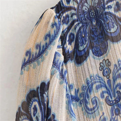 Spring/Summer Metallic Print Dress