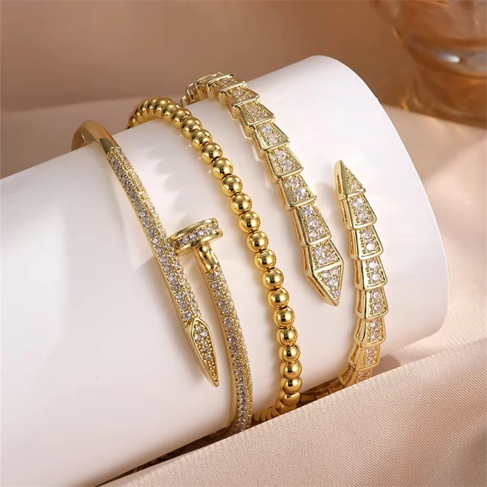 Fashion Inlaid Zirconia Open Bracelet for Women
