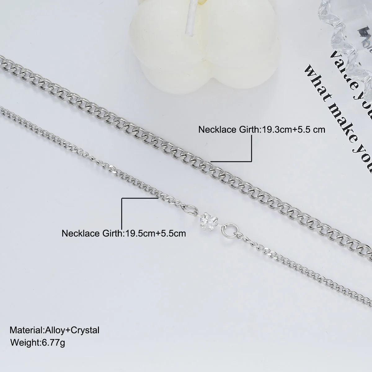 2PCS Fashion Crystal Heart Couple Bracelets