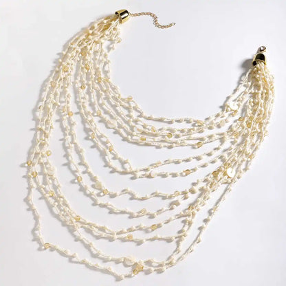 Trendy Handmade Brown Beaded Seashell Necklace