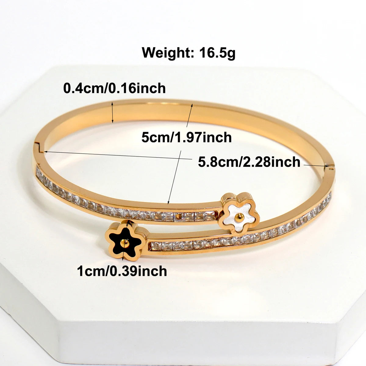 3Pcs/Set Stainless Steel Clover, Flower & Cross Nail Bracelets