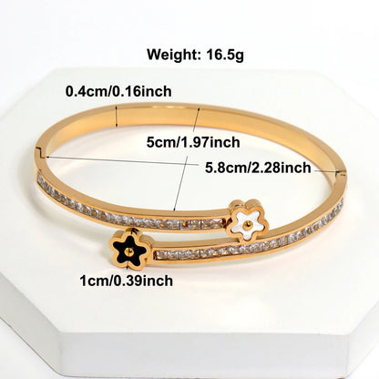 3Pcs/Set Stainless Steel Clover, Flower & Cross Nail Bracelets