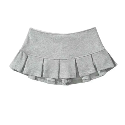 Women's Low Waist Pleated Mini Skirt