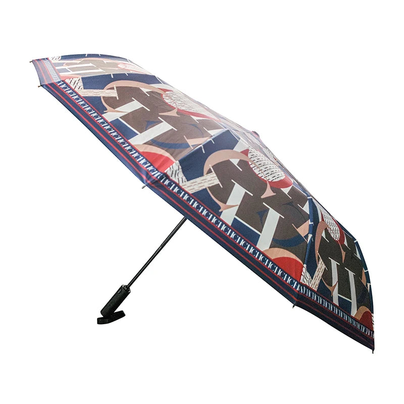 CH Letter Design Automatic Folding Umbrella