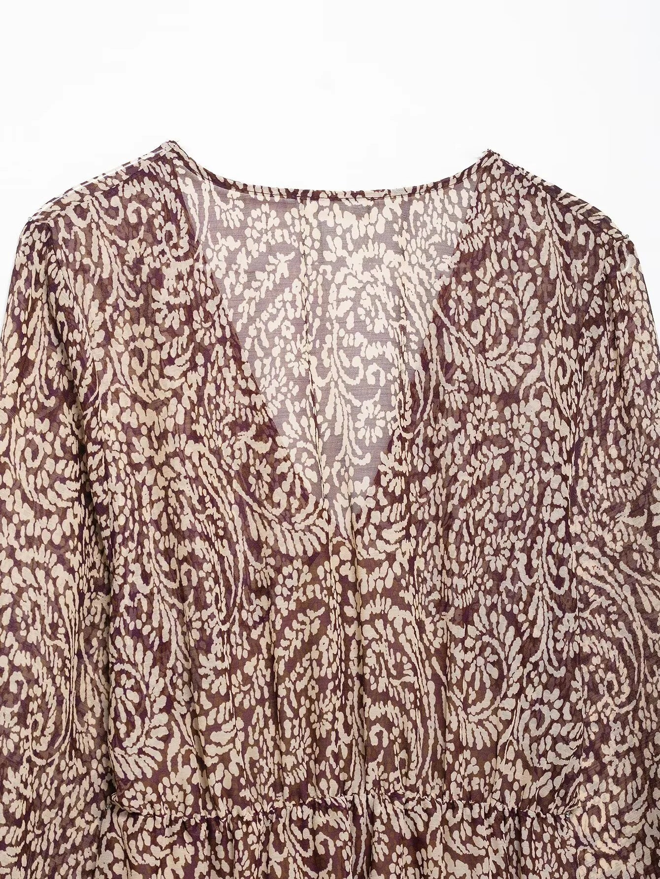 Spring Retro V-Neck Midi Dress