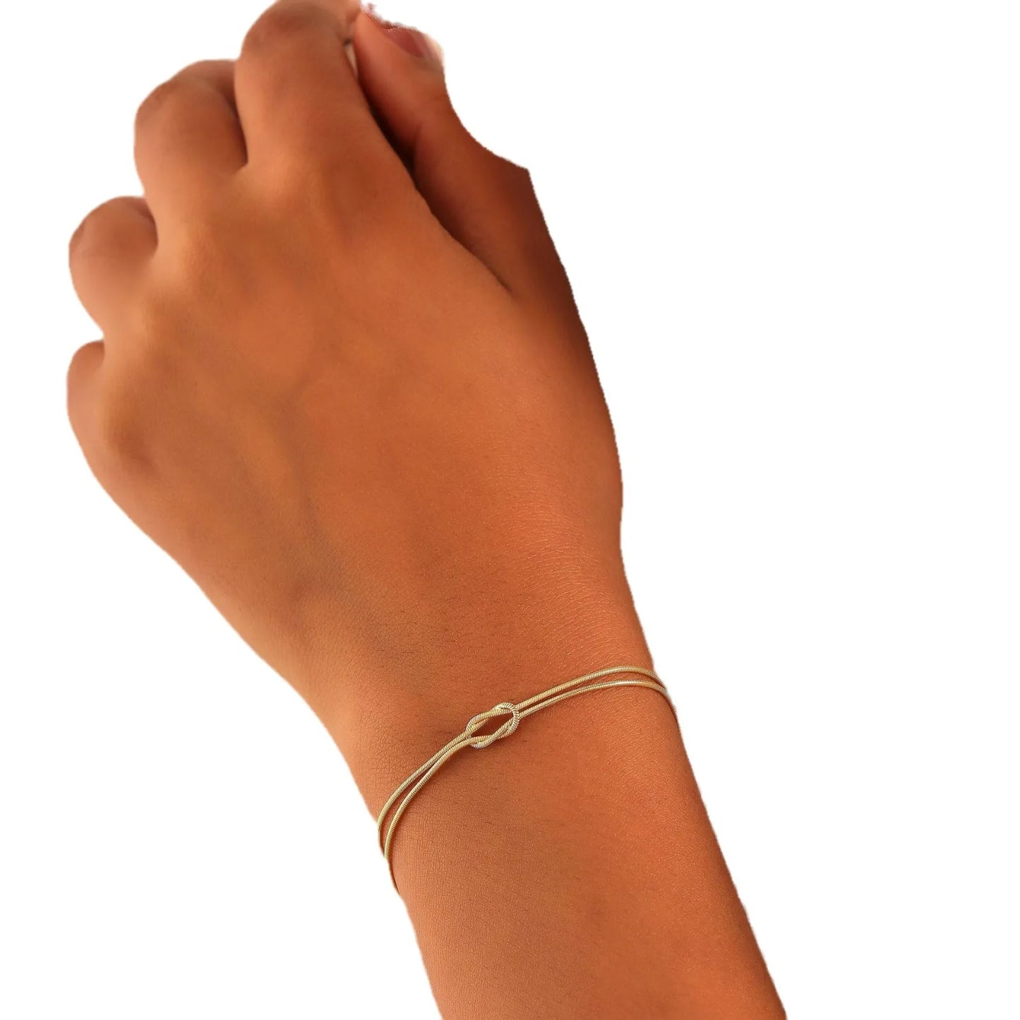 Stainless Steel Knot Snake Chain Bracelet