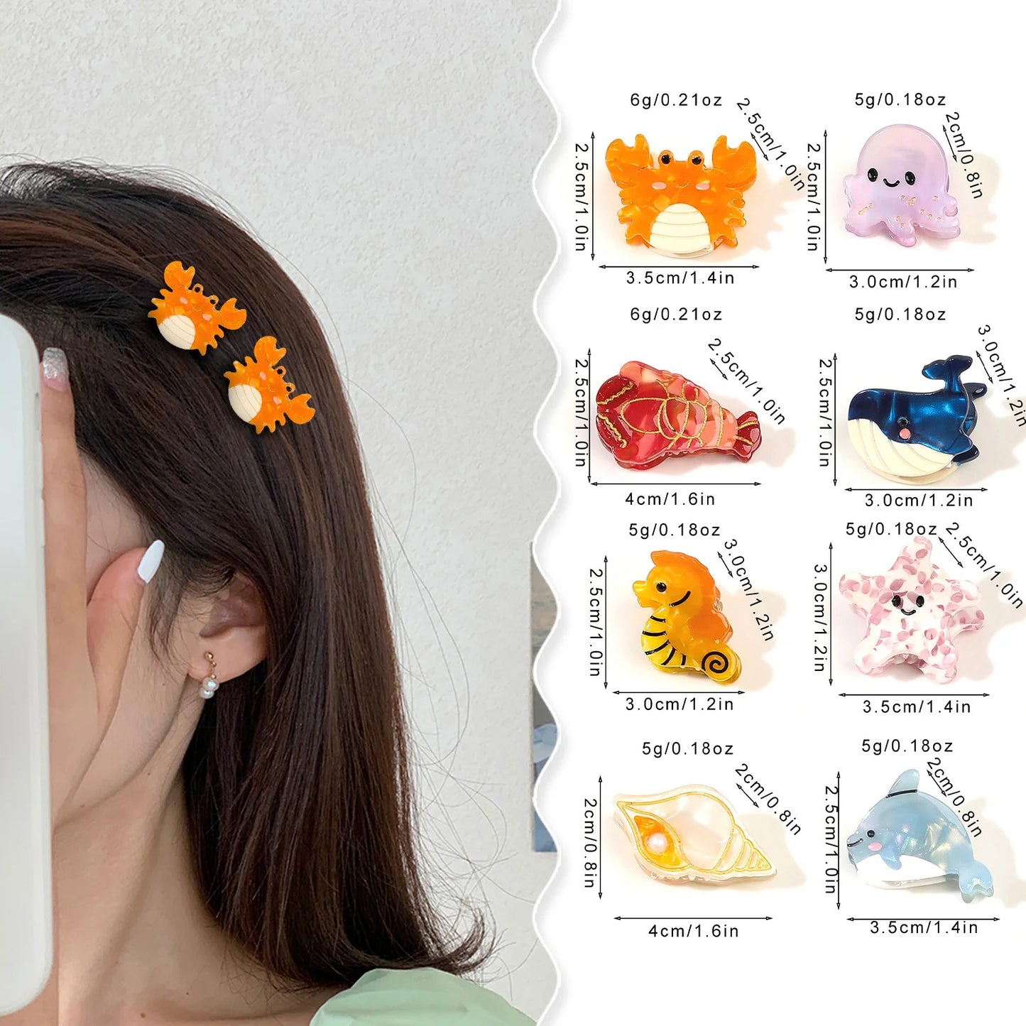 Small Cute Acetate Cartoon Hair Clips
