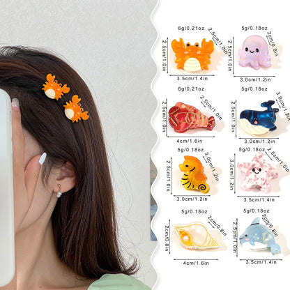 Small Cute Acetate Cartoon Hair Clips