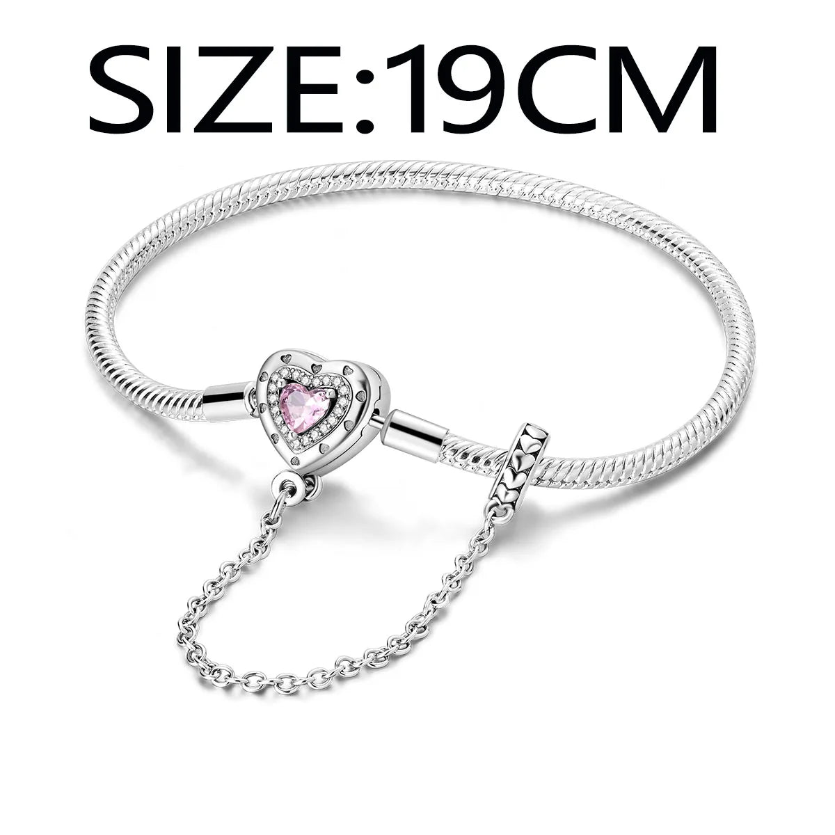 Silver-Plated Charm Bracelet with Safety Chain Clasp