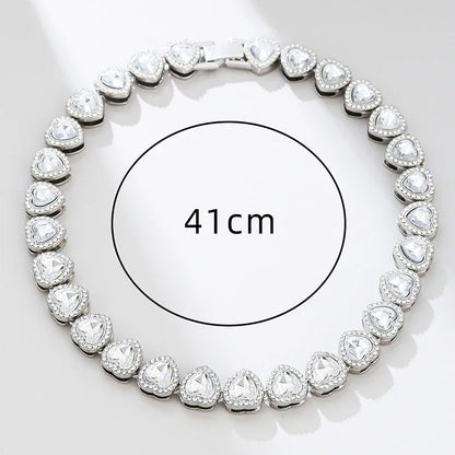 Hip Hop Heart Shape Cuban Chain Necklace