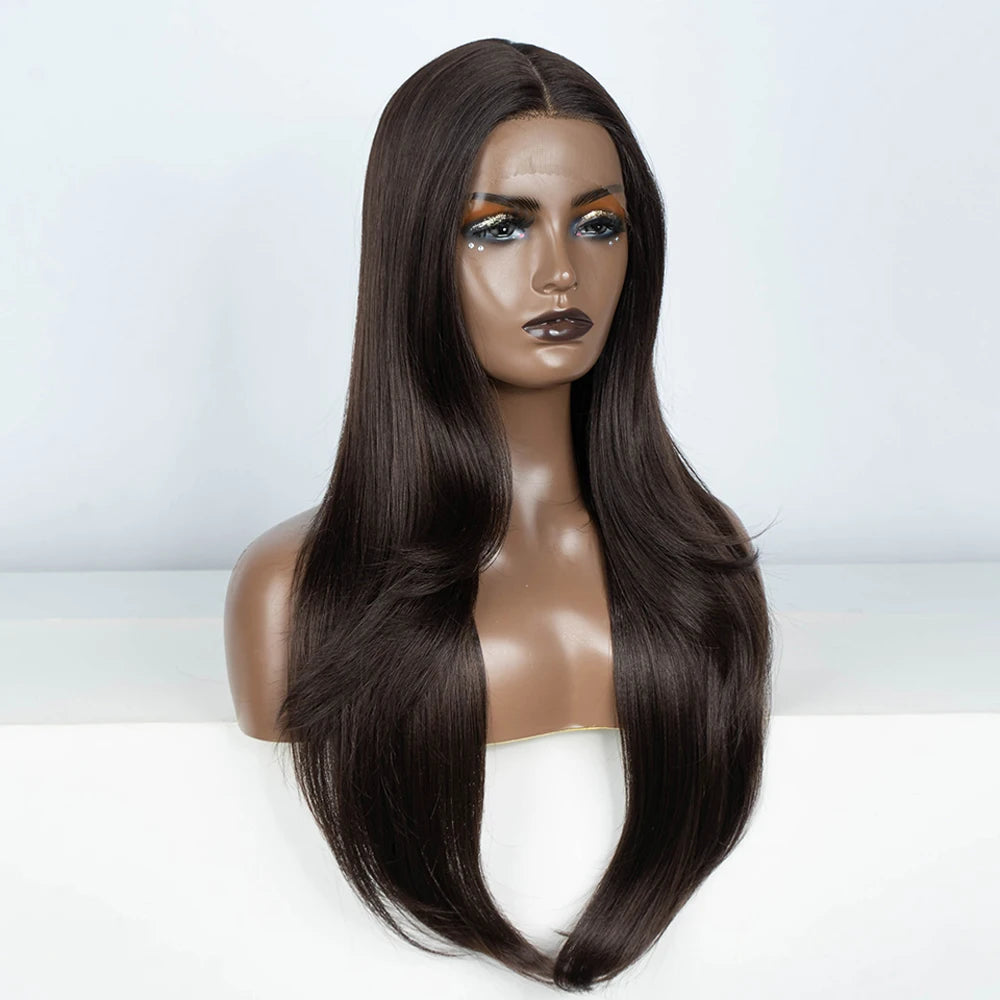 Ombre Chocolate Brown Synthetic Lace Front Wig