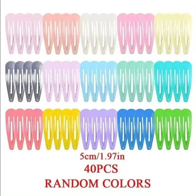 40Pcs Candy Color Drip Hair Clips