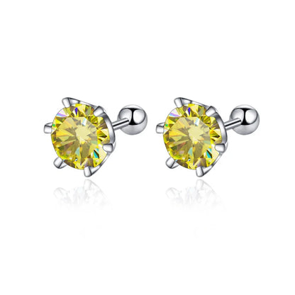 0.5–2ct Moissanite Screw Back Stud Earrings