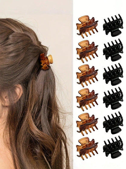 12Pcs Mini Plastic Shark Claw Hair Clips