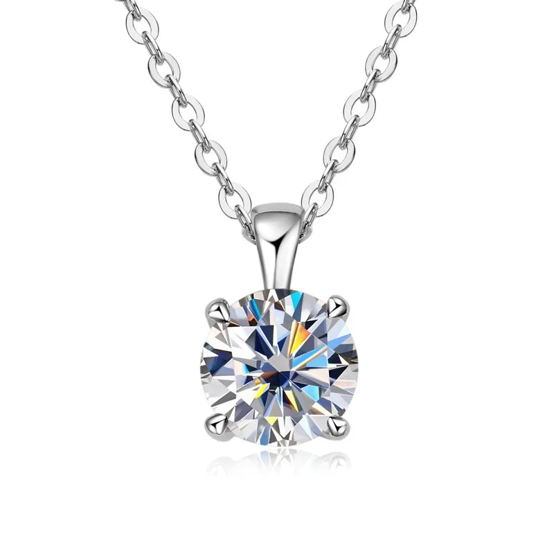 Classic Four-Prong 1ct Moissanite Pendant Necklace