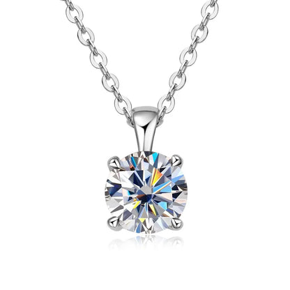 Classic Four-Prong 1ct Moissanite Pendant Necklace