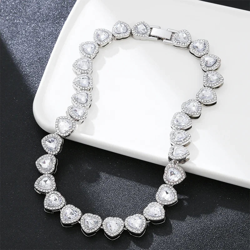 Hip Hop Heart Shape Cuban Chain Necklace