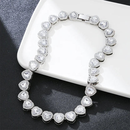 Hip Hop Heart Shape Cuban Chain Necklace