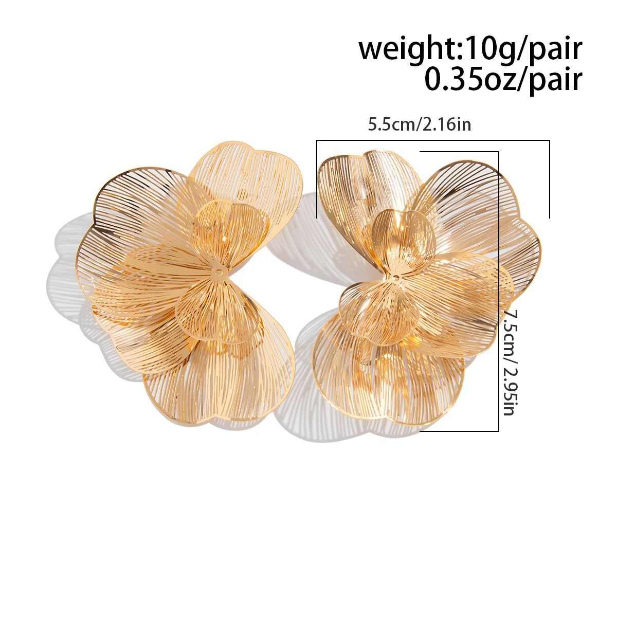Elegant Multi-Layer Petal Flower Stud Earrings