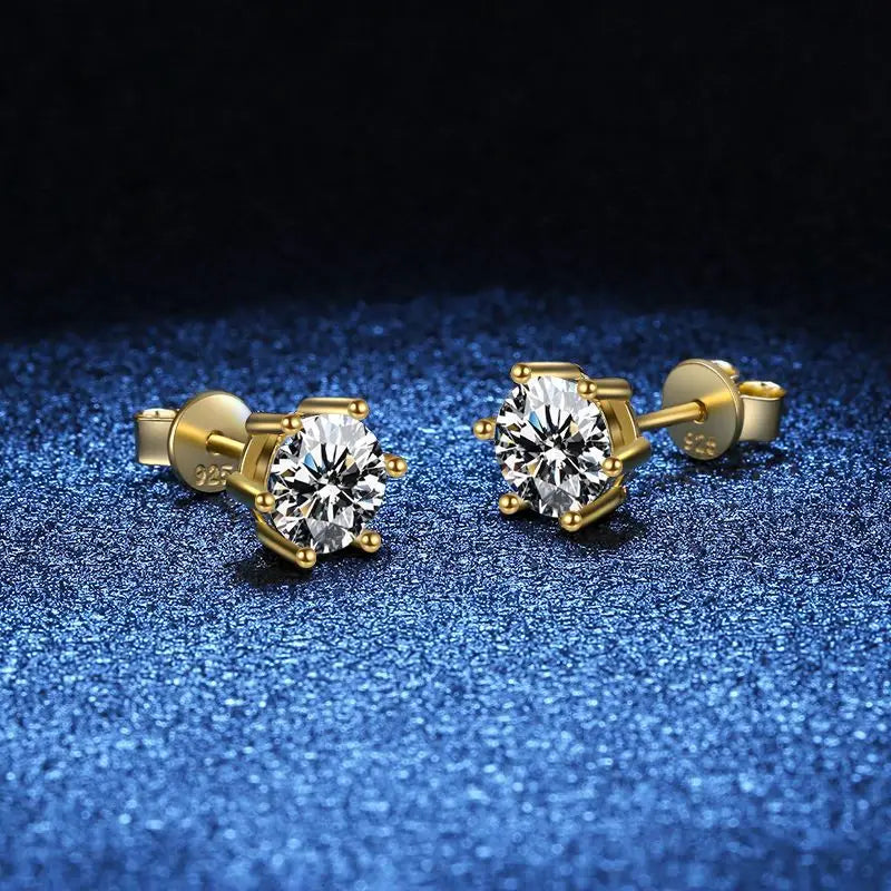 0.5ct–2ct D Color Certified Moissanite Stud Earrings
