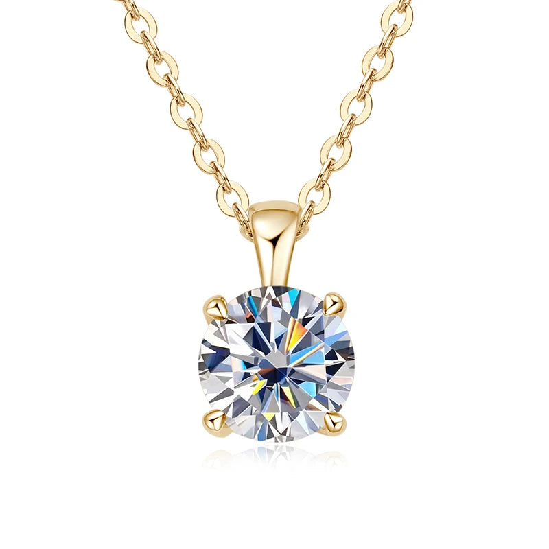 Classic Four-Prong 1ct Moissanite Pendant Necklace