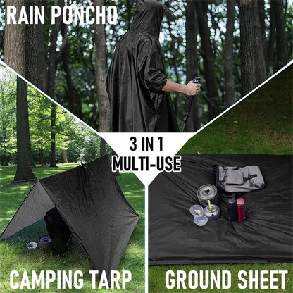3-in-1 Military-Style Rain Poncho