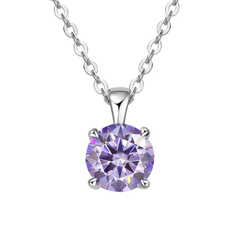 Classic Four-Prong 1ct Moissanite Pendant Necklace