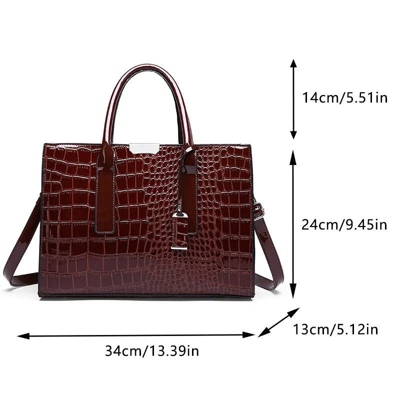 Crocodile Print Women’s Handbag